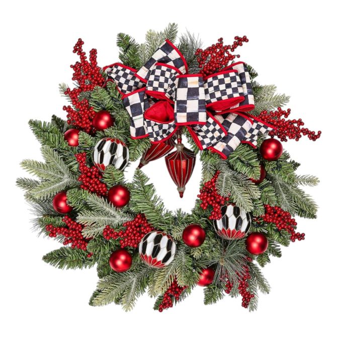 MacKenzie-Childs Merry Christmas Illuminated Wreath, 24"