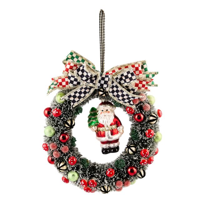 MacKenzie-Childs Check It Out Sisal Wreath Ornament