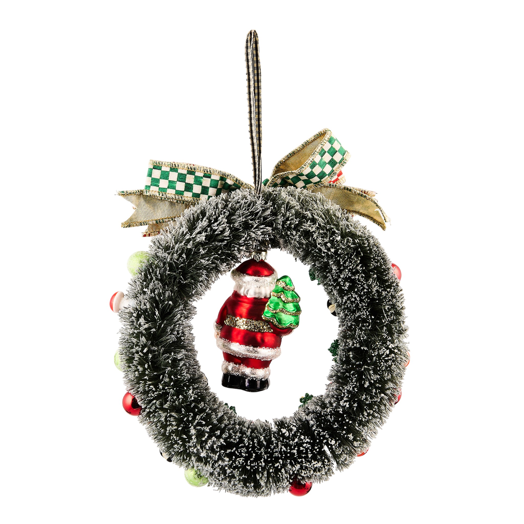 MacKenzie-Childs Check It Out Sisal Wreath Ornament