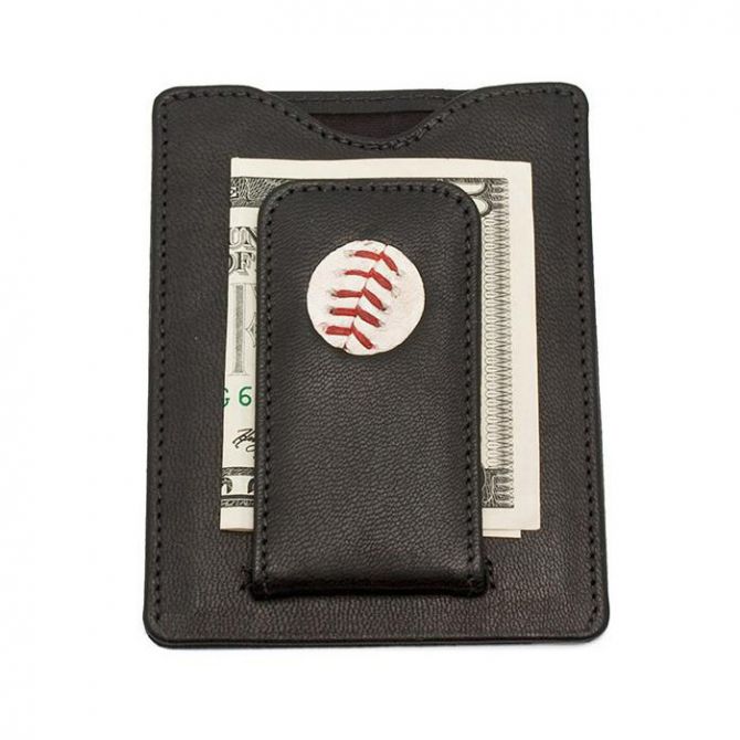 Tokens & Icons Chicago Cubs Game Used Baseball Money Clip Wallet