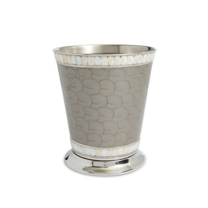 Julie Knight Classic 9.75" Waste Basket, Platinum