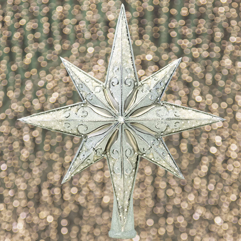 Christopher Radko Silver Stellar Tree Topper