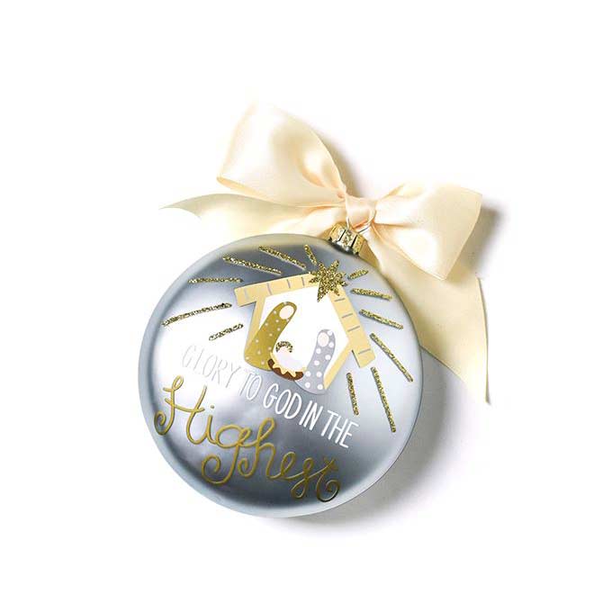 Coton Colors Luke 2:14 Glass Ornament