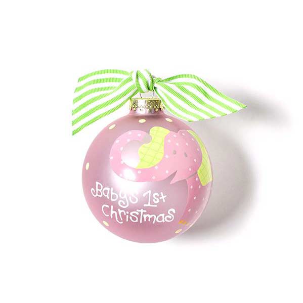 Coton Colors Baby's 1st Christmas Elephant Glass Ornament