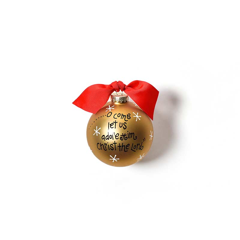Coton Colors O Come All Ye Faithful Glass Ornament
