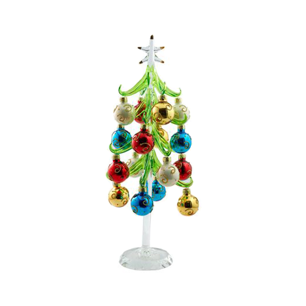 Glass Tree With Large Ornaments, 12