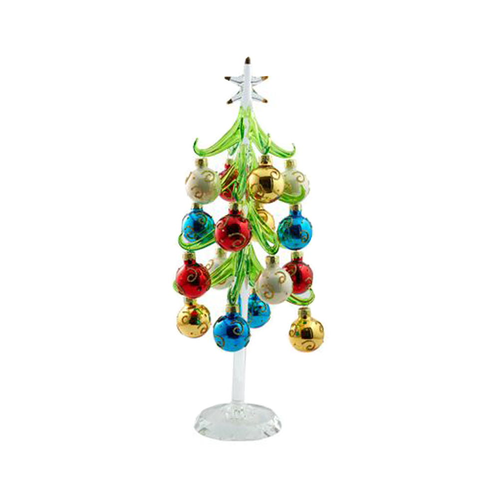 Glass Tree With Large Ornaments, 12" Borsheims