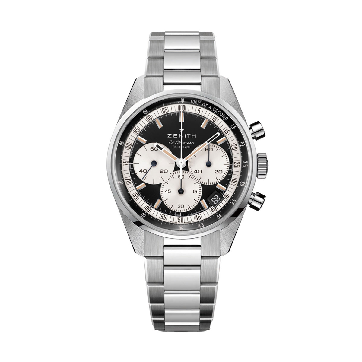 Zenith El Primero Chronomaster Stainless Steel Watch, Black and Brown Dial