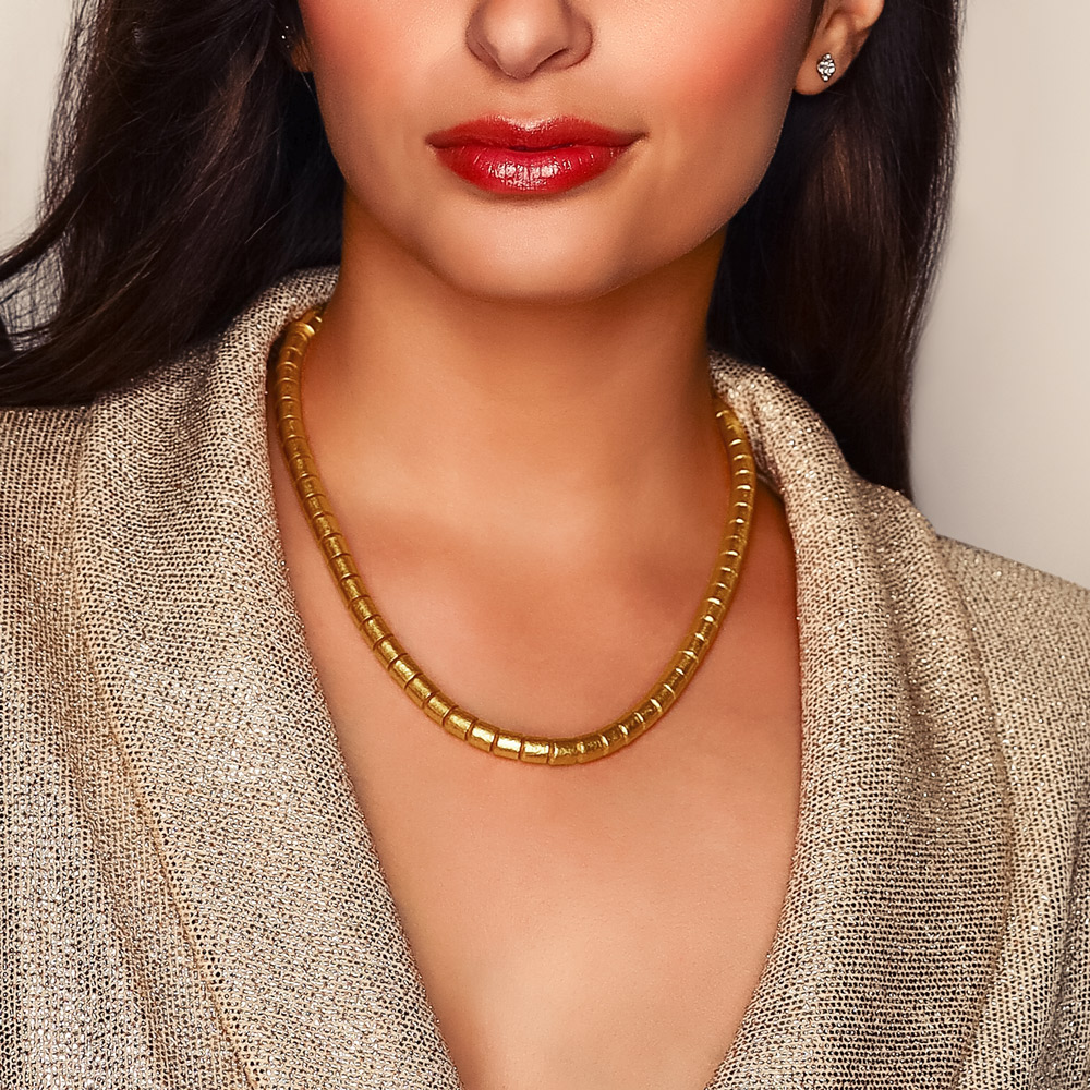 Gurhan Vertigo Wide Hammered Necklace, 16-18