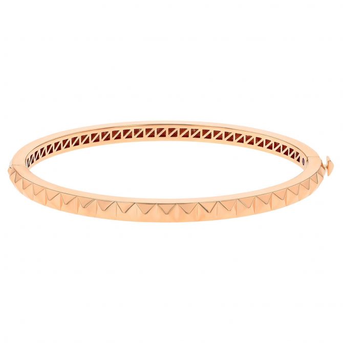 Roberto Coin Rock & Diamonds Rose Gold Bangle Bracelet