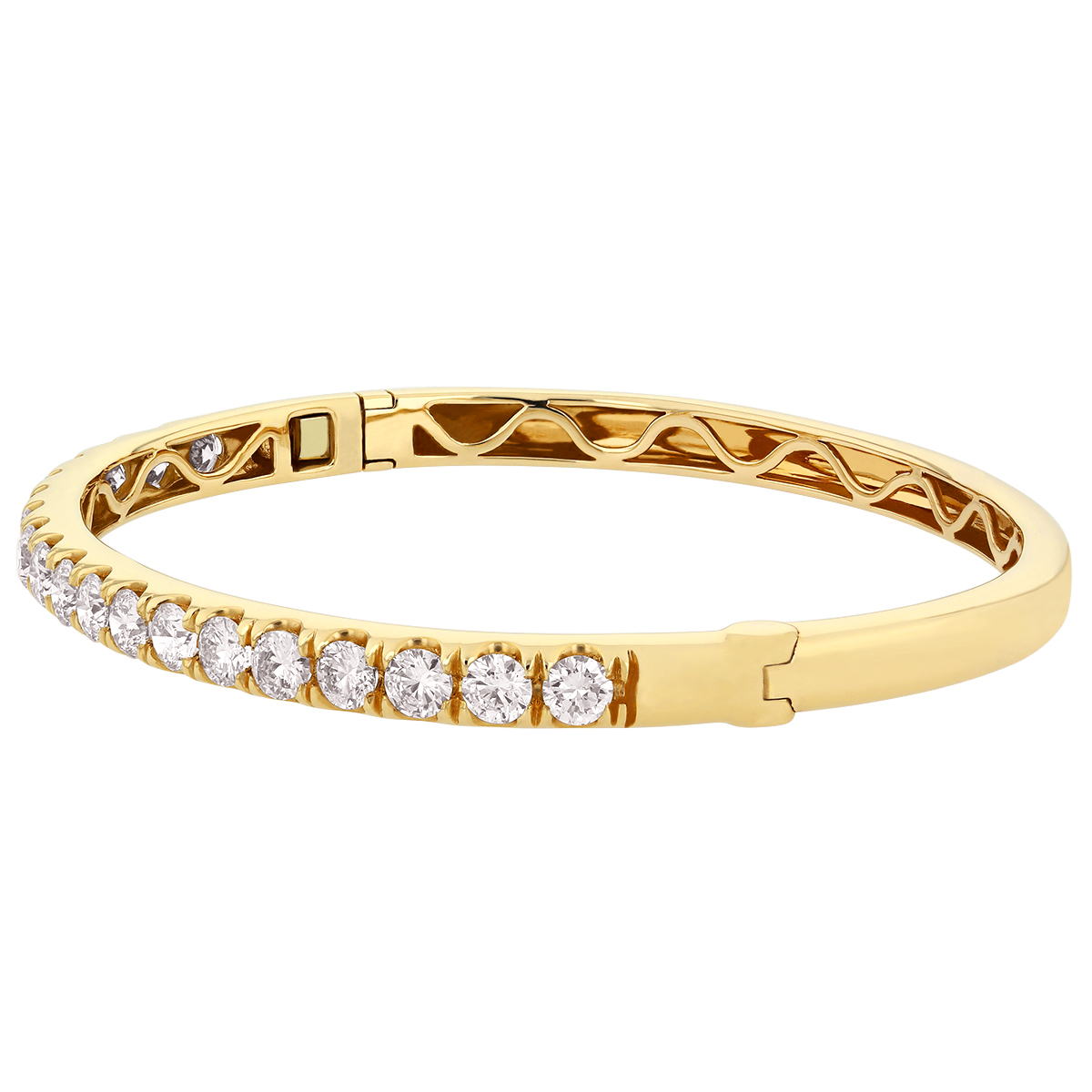 Diamond Bangle Bracelet in Yellow Gold