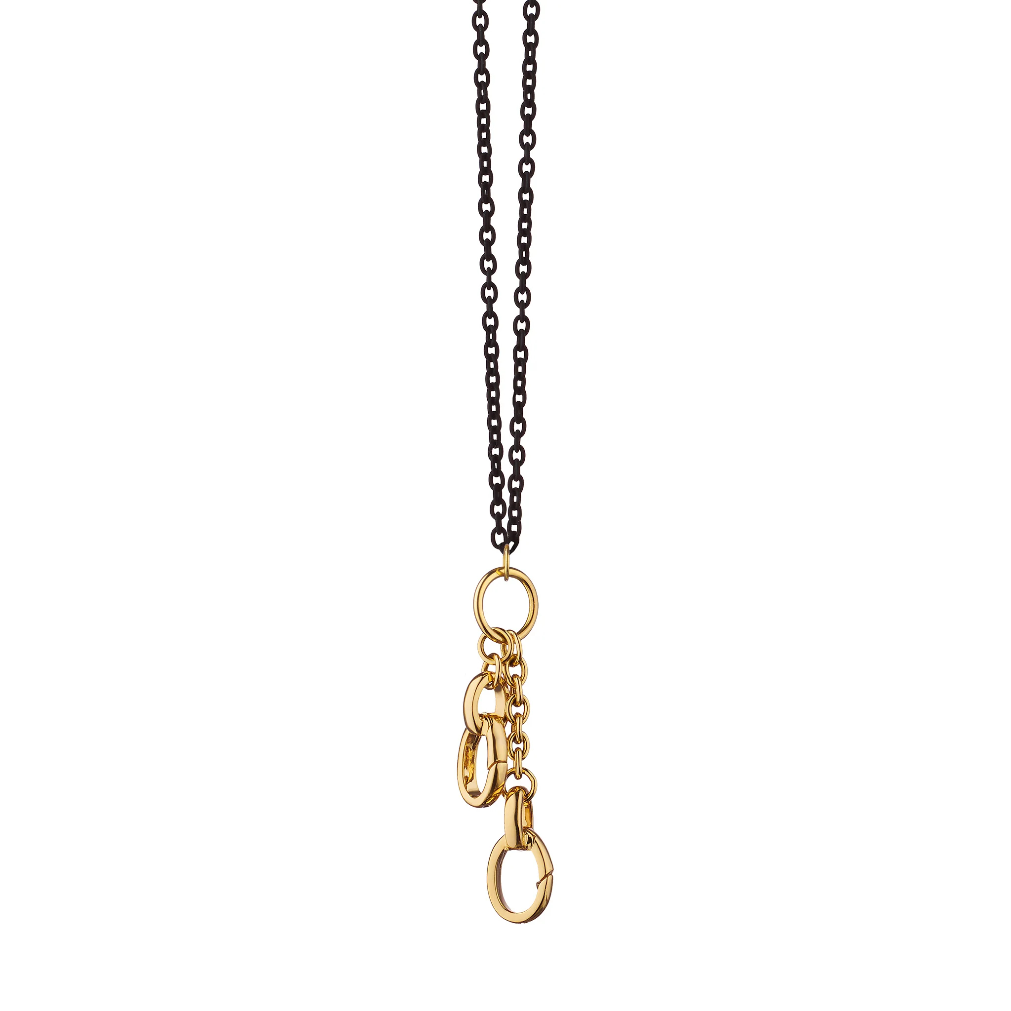 Monica Rich Kosann Design Your Own 18K Gold Steel Charm Chan Necklace, 2 Stations, 18
