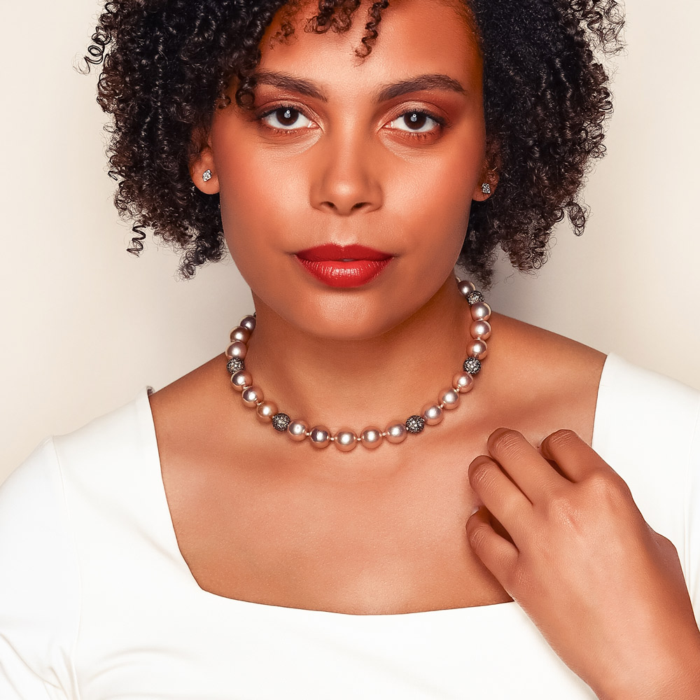 TARA Pearls Brown Freshwater Cultured Pearl & Brown Diamond Necklace, 16