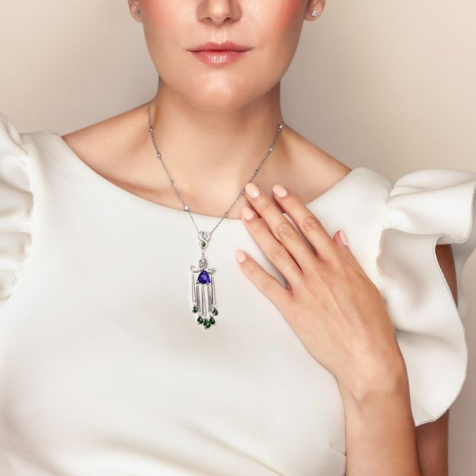 Roberto Coin Tanzanite, Tsavorite Garnet, & Diamond Chandelier