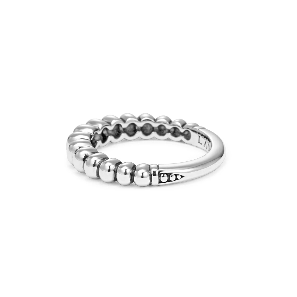 LAGOS Signature Caviar Fluted Stacking Ring in Sterling Silver, Size 7