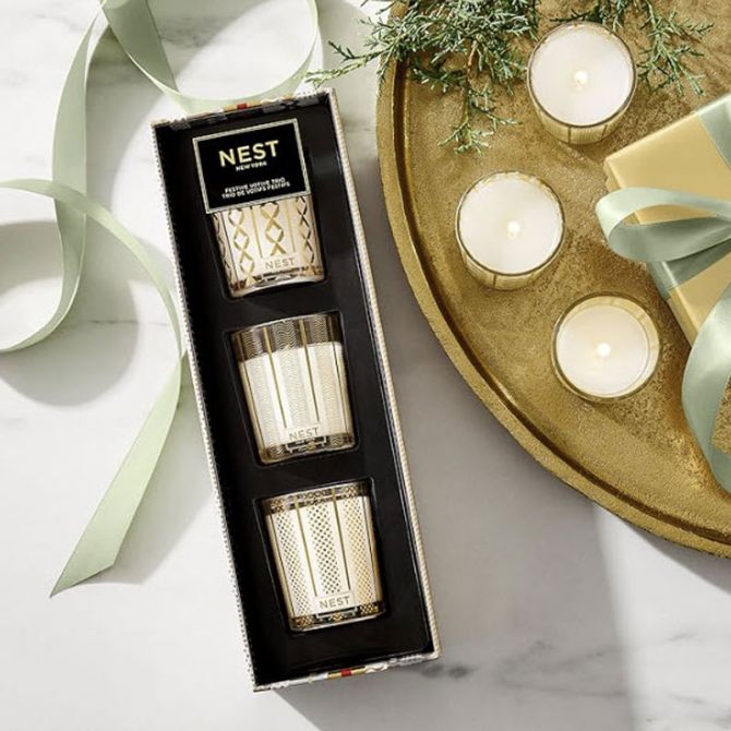 NEST New York Festive Scented Votive Candle Trio, Set of