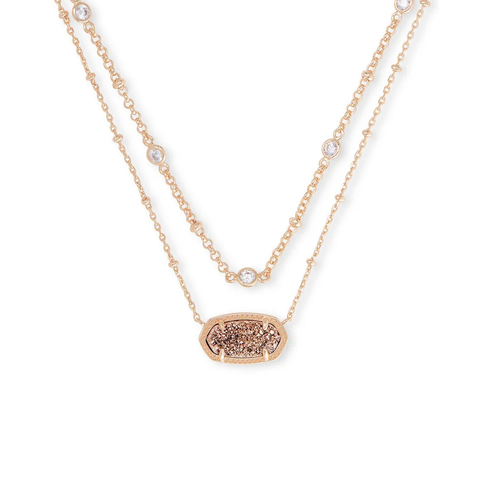 Kendra Scott Elisa Rose Gold Tone Multistrand in Rose Gold Tone Drusy
