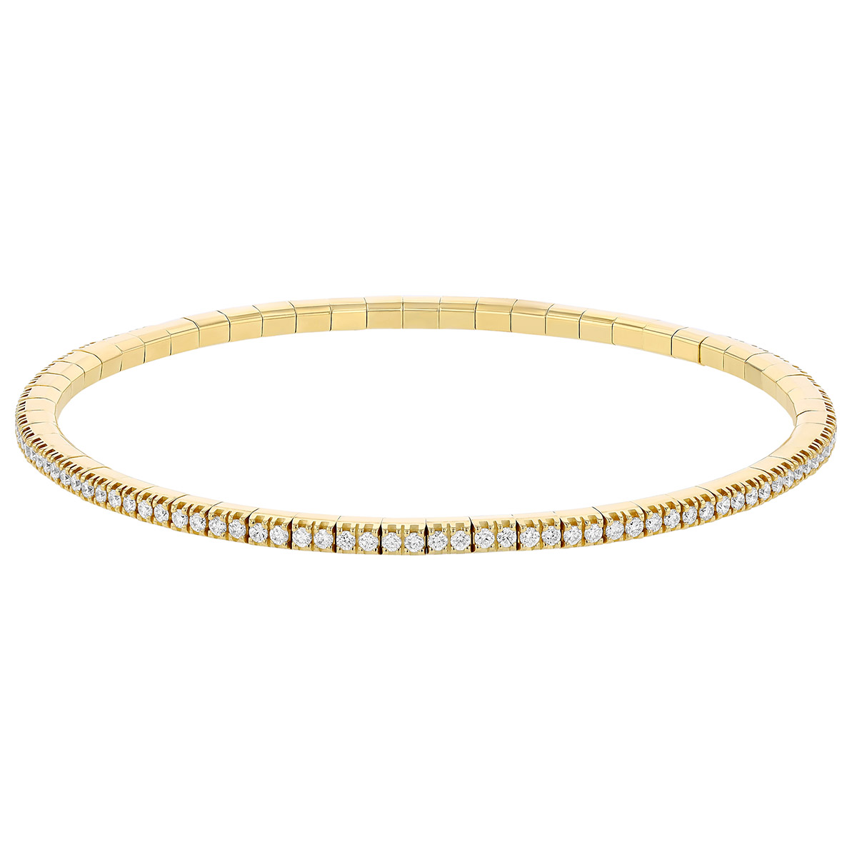Demeglio Extensible Diamond Stretch Tennis Bracelet in Yellow Gold, 1.20 cttw