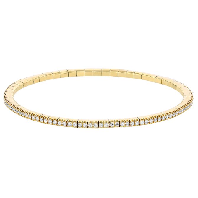 Demeglio Extensible Diamond Stretch Tennis Bracelet in Yellow Gold, 1.20 cttw