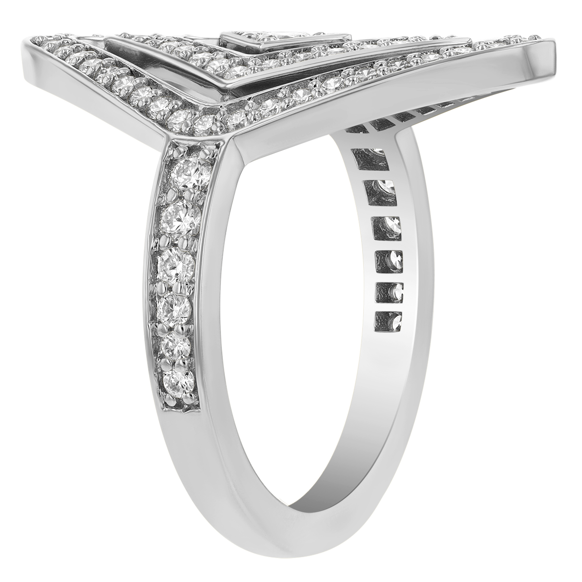 Roberto Coin Diamante Diamond Double Geometric Ring in 18K Gold, Size 6