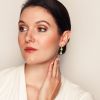 Yellow & White Diamond Flower Two Tone Post Back Drop Earrings