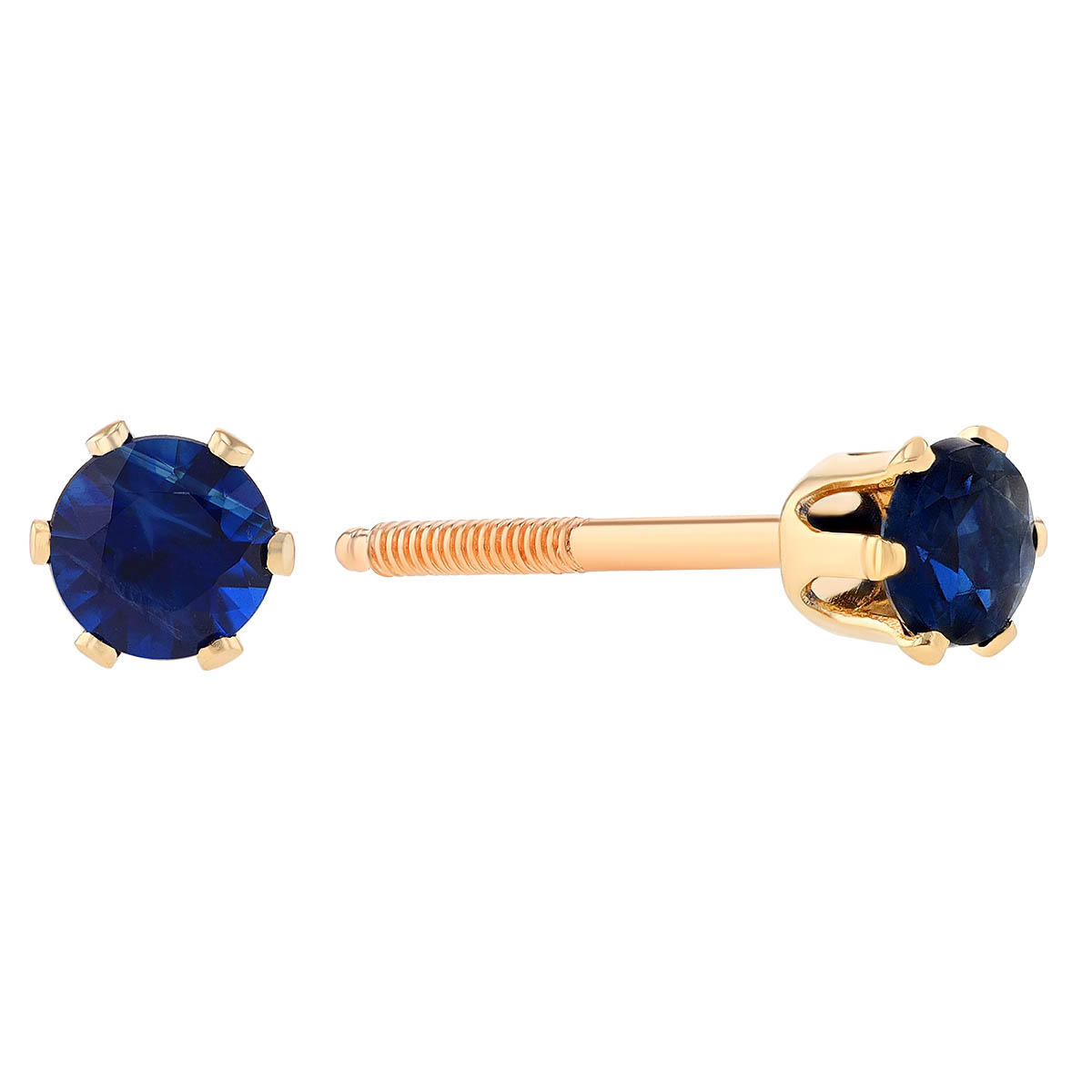 Children's Sapphire Stud Earrings in Yellow Gold