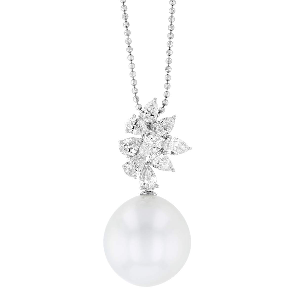 TARA Pearls South Sea Cultured Pearl & Diamond Cluster Pendant in White Gold, 18
