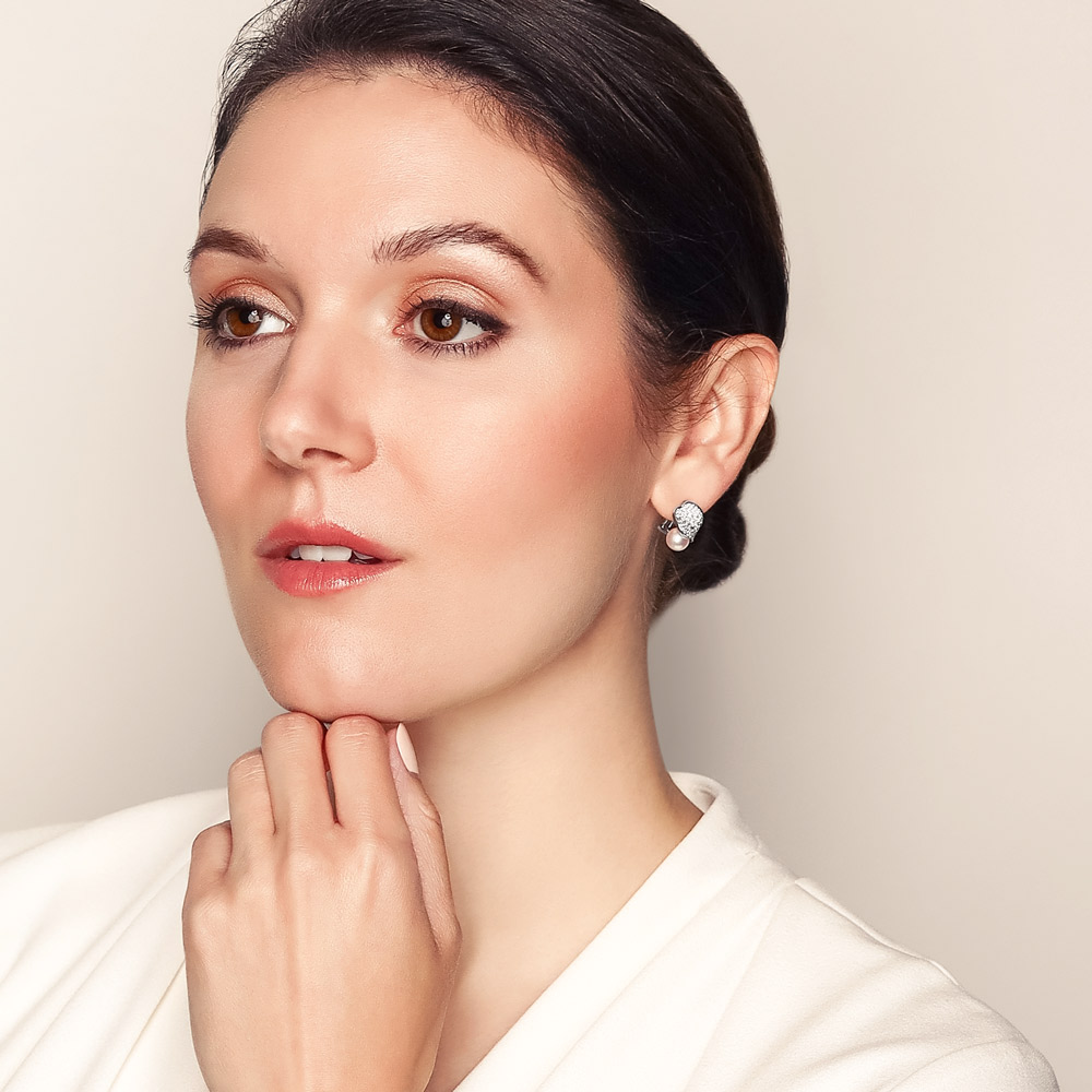 Mikimoto Les Pétales Place Vendôme Akoya Cultured Pearl & Diamond Drop Earrings in White Gold