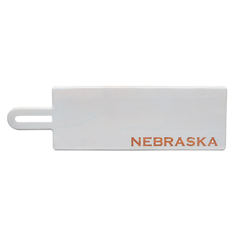 Maple Leaf At Home Rectangular Nebraska Board with Handle, Grey