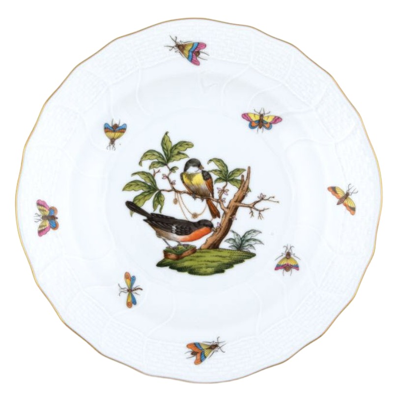 Herend Rothschild Bird Motif 2 Dessert Plate