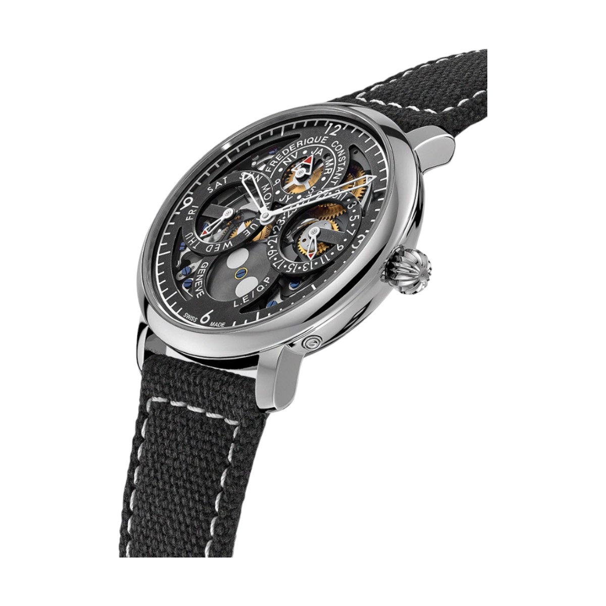 Frederique Constant Manufacture Slimline Perpetual Calendar 42mm Men's Watch, Grey Dial