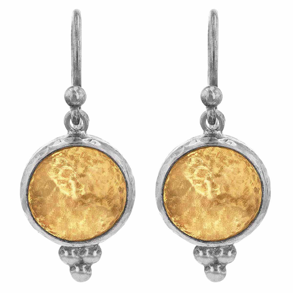 Gurhan Sterling Silver & Yellow Tone Circle Drop Earrings