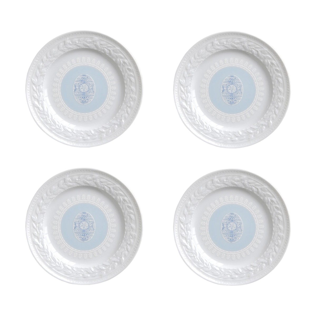 Bernardaud Louvre Easter Blue Salad Plates, Set of 4