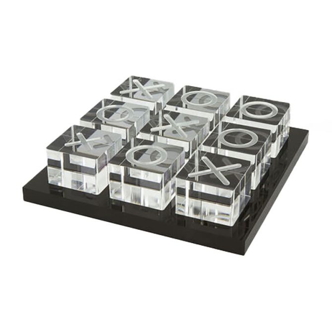 Tizo Acrylic Tic Tac Toe Black Tray