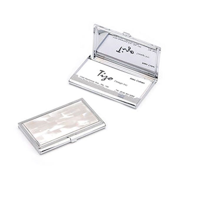 Tizo Business Card Holder, White Mother of Pearl