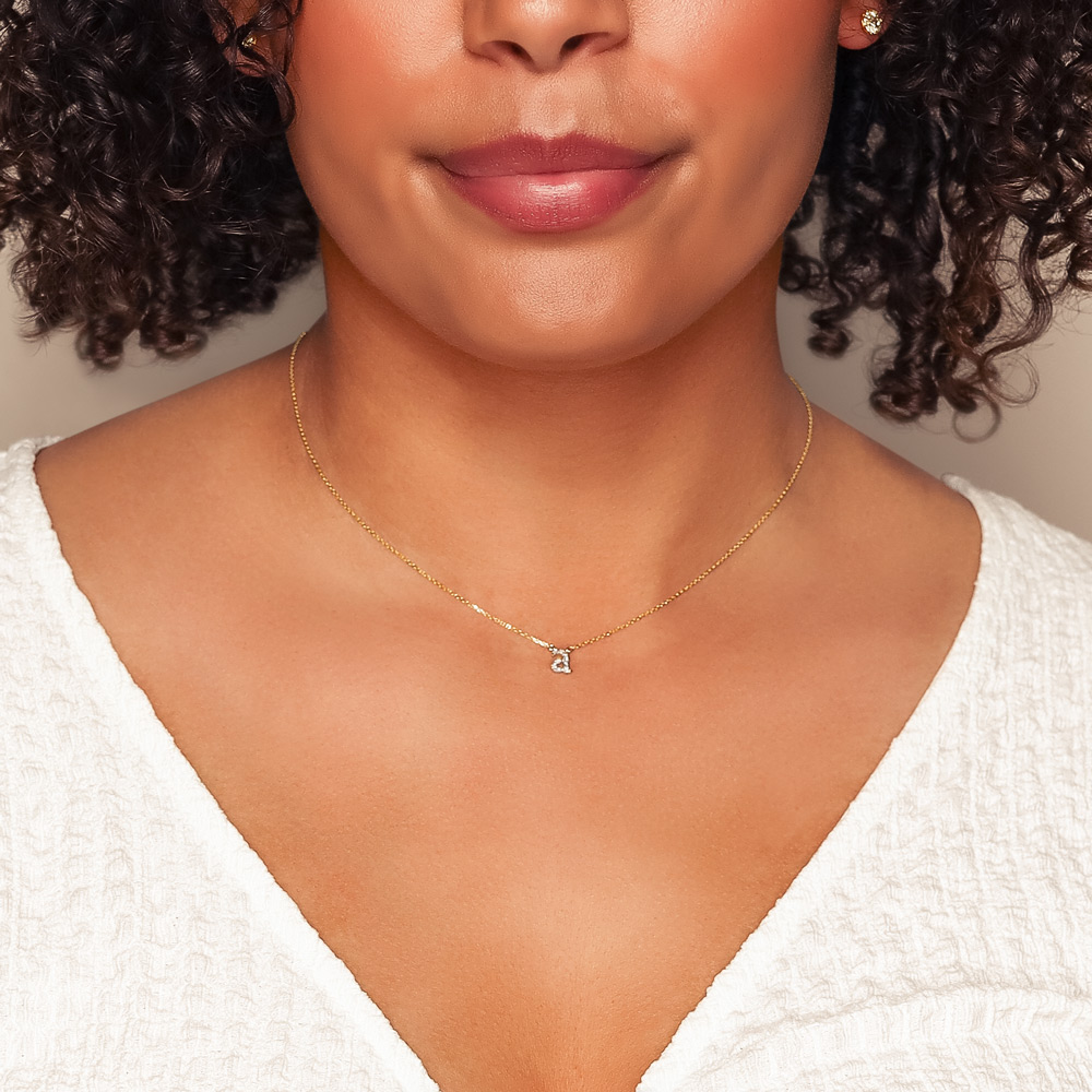 Yellow Gold Diamond Initial Pendants