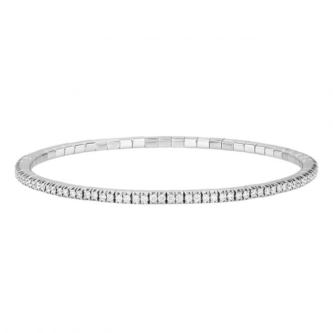 Demeglio Extensible Diamond Stretch Bracelet in White Gold