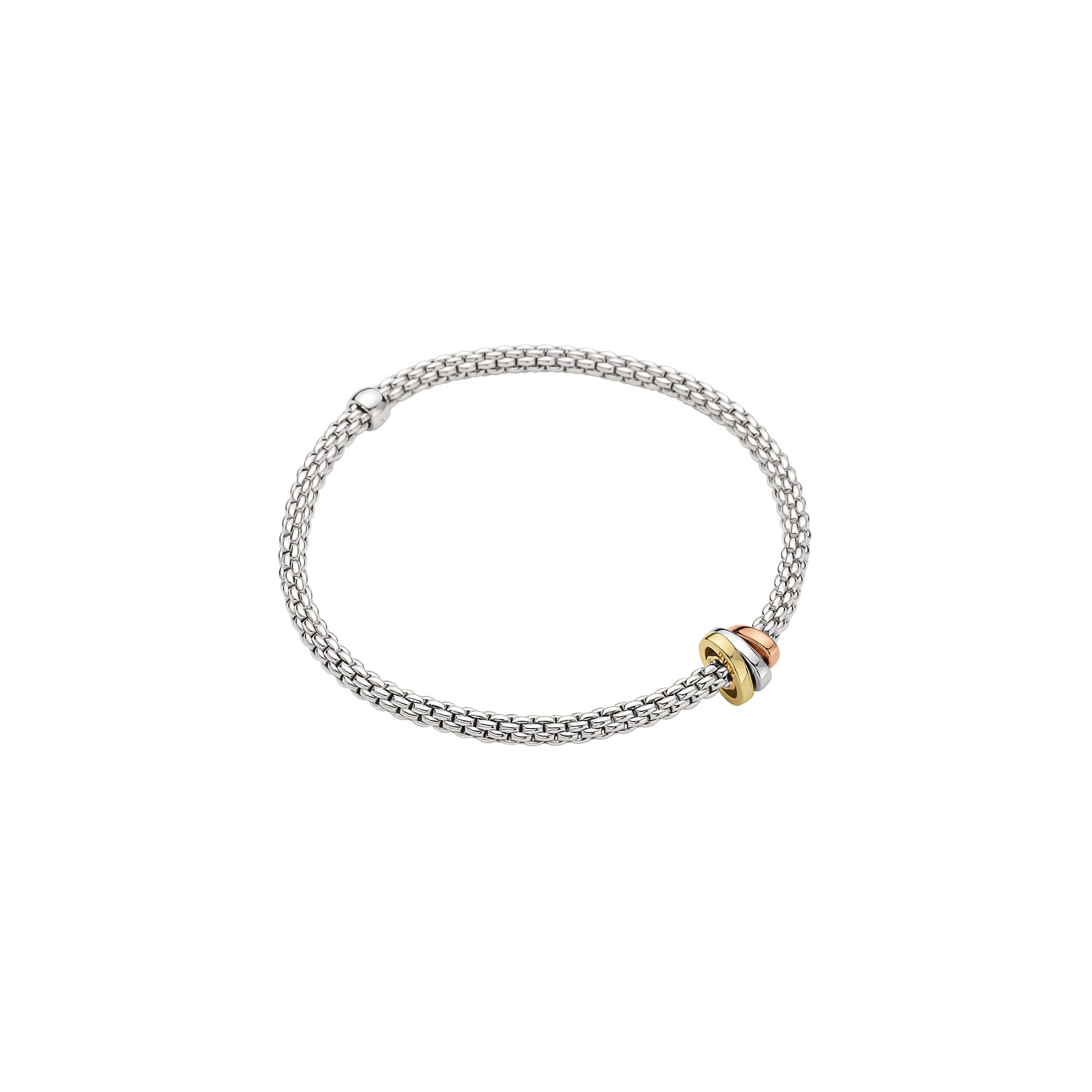 FOPE Prima Flex'It Triple Rondel Flexible Bracelet in White Gold
