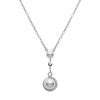 Mikimoto Petit Soleil Akoya Cultured Pearl & Diamond Pendant in White Gold, 17"