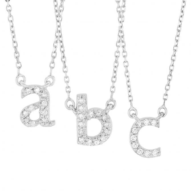White Gold Diamond Initial Pendants