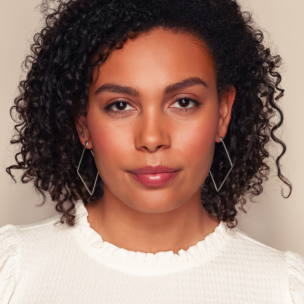 Roberto Coin White Gold Square Hoop Earrings, 30 mm