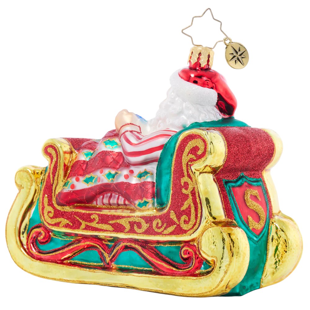 Christopher Radko Santa Sleigh-Time Snooze Ornament