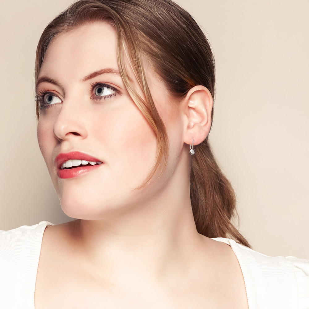 Roberto Coin Diamond Bezel Set Drop Earrings in White Gold