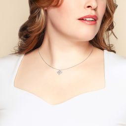 ✩mi⭐︎ Diamond Accent Tilted Hearts Necklace 10K Rose Gold 18&quot