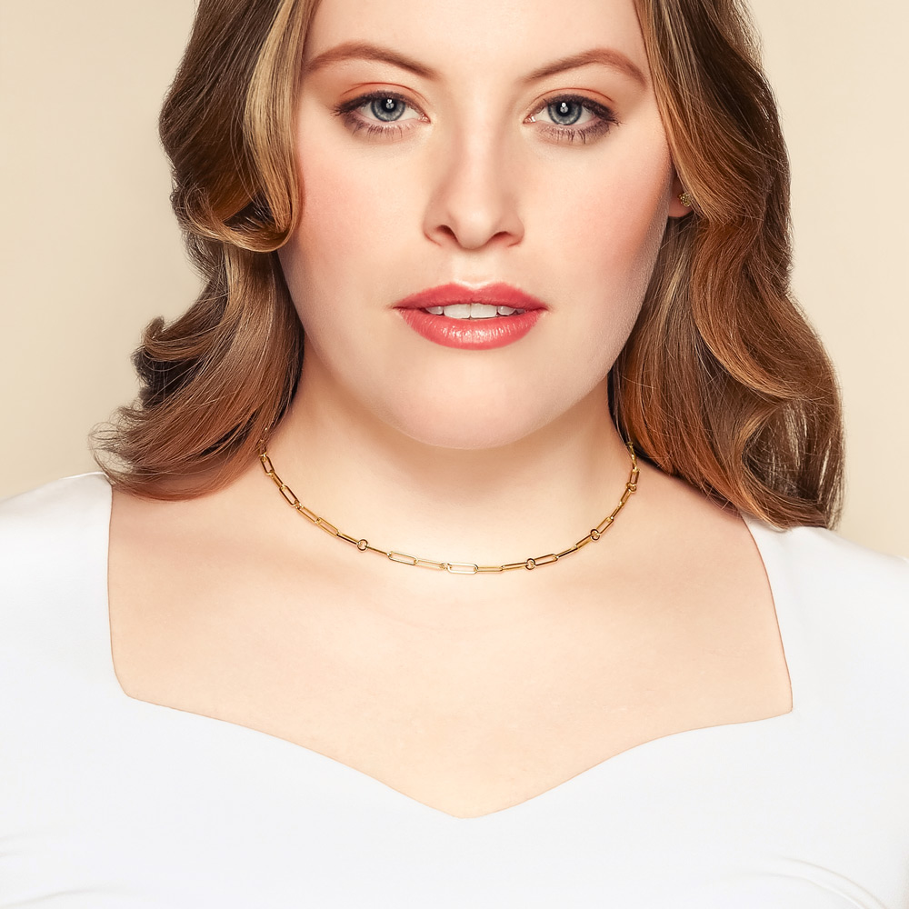 Roberto Coin Yellow Gold Paperclip Link Chain Necklace, 17