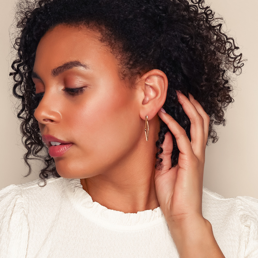 Roberto Coin Rose Gold Square Hoop Earrings