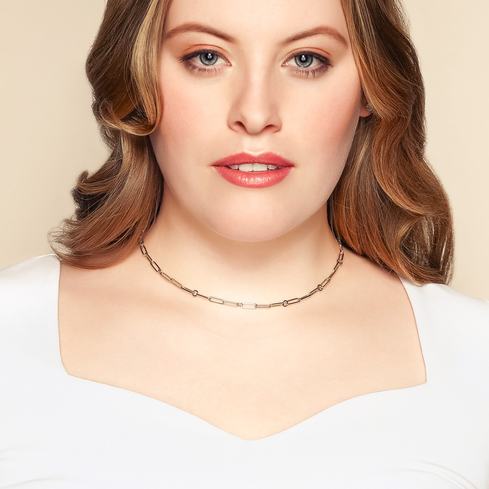 Roberto Coin White Gold Paperclip Chain, 17