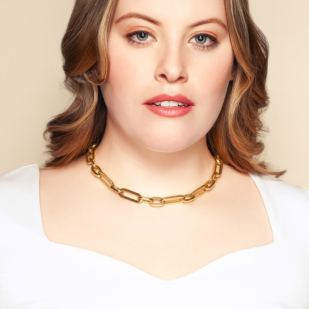 Roberto Coin Yellow Gold Chunky Paperclip & Round Link Chain Necklace