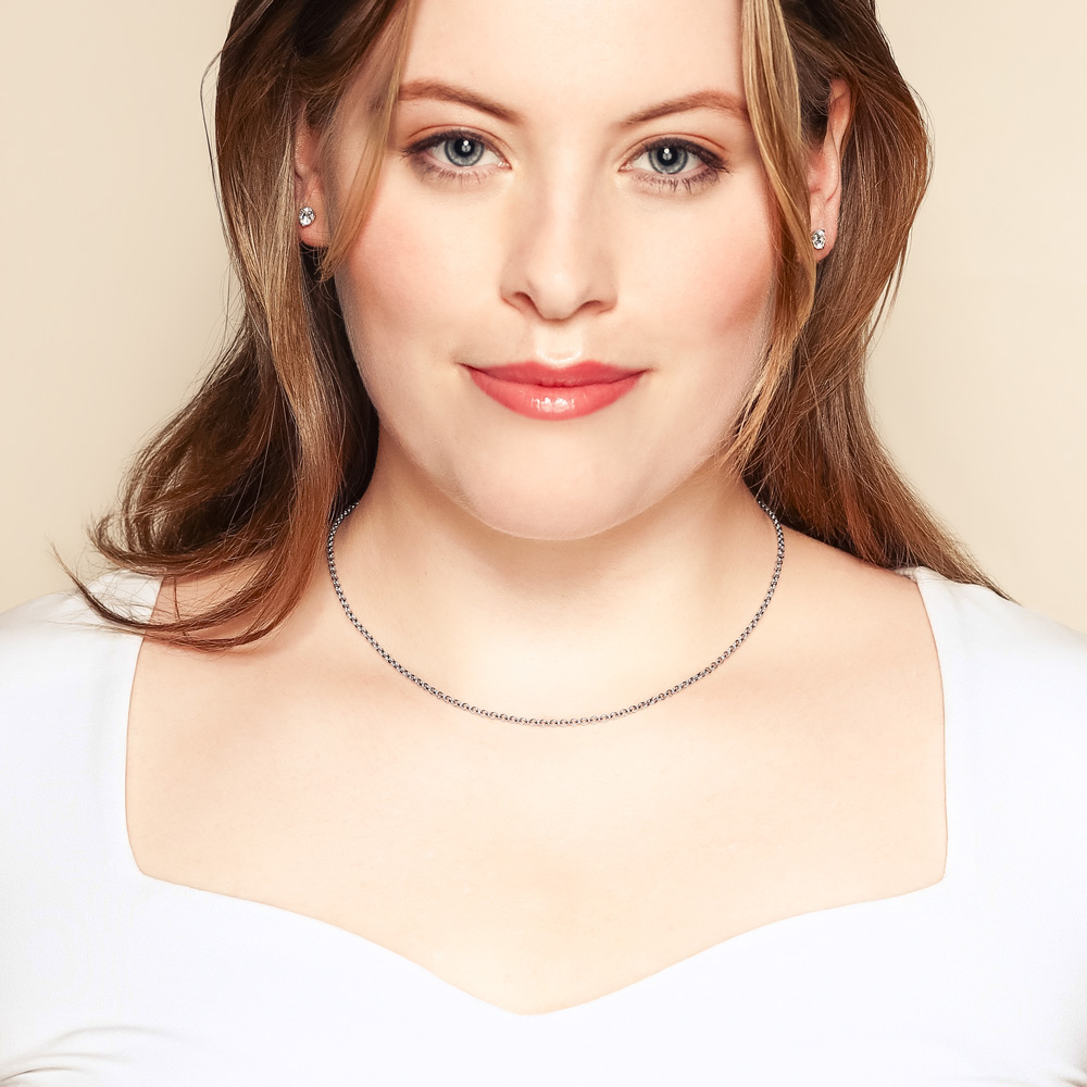 White Gold 2.5 mm Rolo Chain, 18