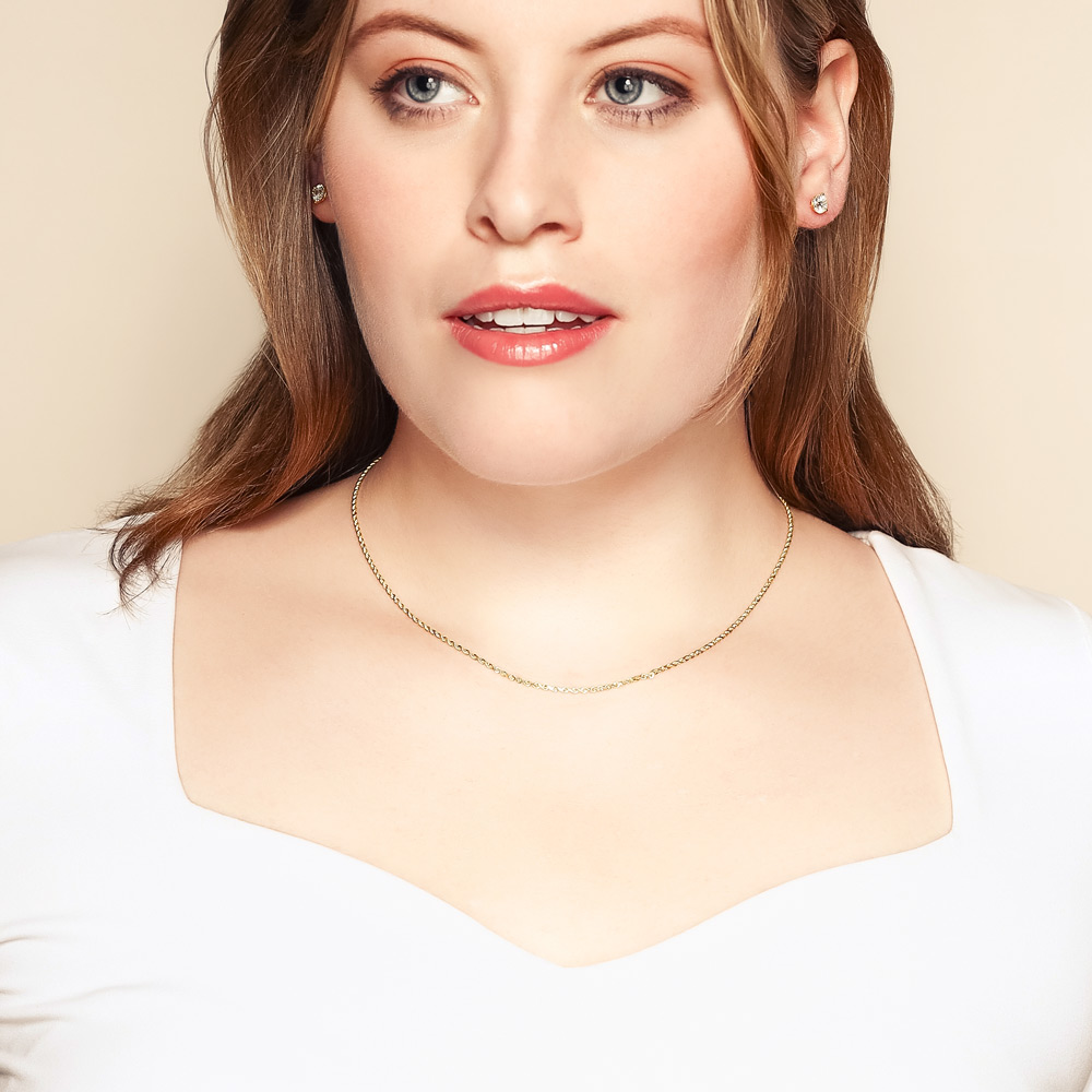 14K Yellow Gold 1.8 mm Cut Rope Chain, 18